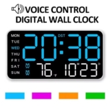 שעון קיר דיגיטלי עם בקרת טמפרטורה, תאריך ויום